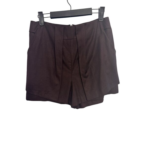 J Brand 28 Dressy Shorts With Back Zipper In Brown - Picture 1 of 14